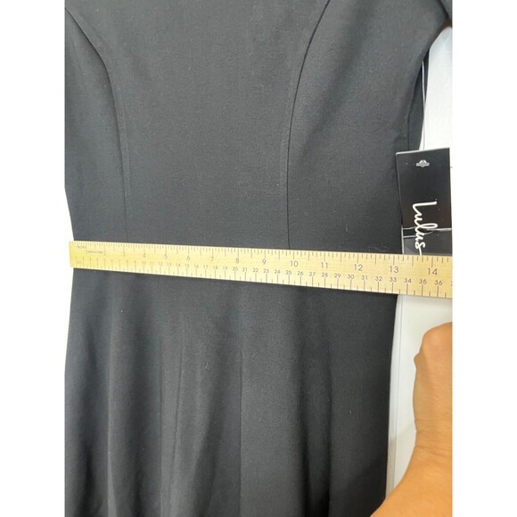 Lulu's Women's S Black Scallop Edge Fit Flare‎ Dress 3/4 Sleeve New With Tags - Picture 9 of 9